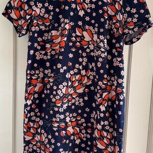 Boden Harriet Shift Dress Womens Size 10 Navy Floral Knee Length Short